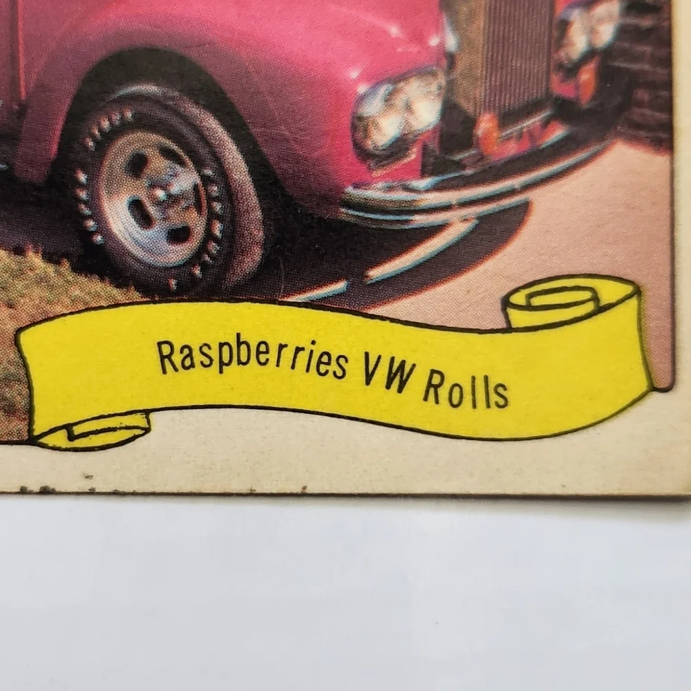 🍓 Vintage 1970 Fleer GEORGE BARRIS Kustom City Sticker - RASPBERRIES ROLLS 🏎️